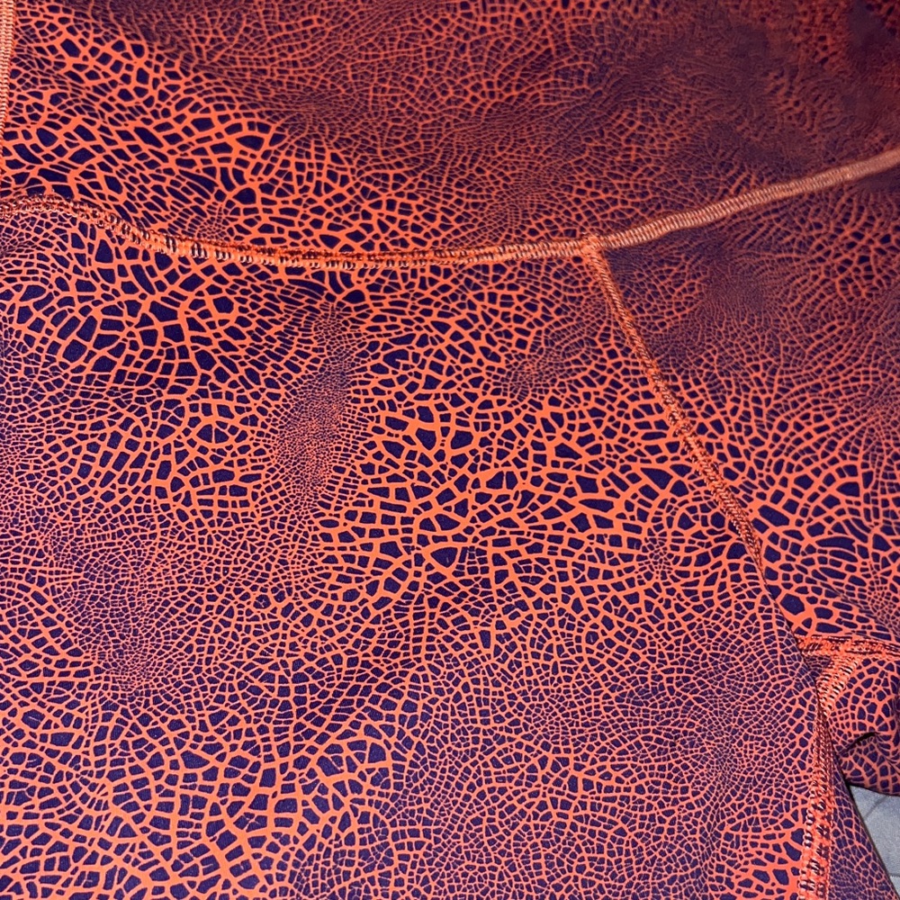 Lululemon Athletica Orange Blue Patterned High Rise Leggings - Picture 6 of 9